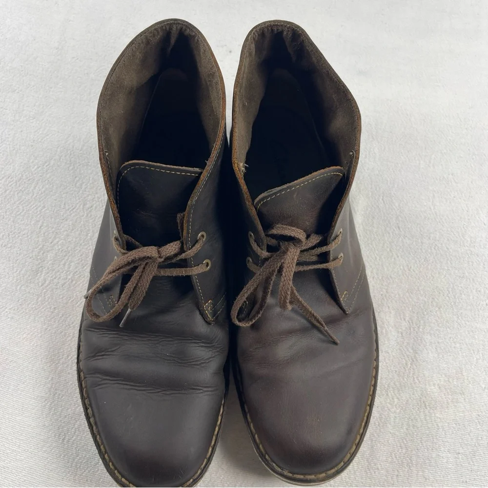 Clark’s chukka desert boot Men's Brown Leather Lace-Up Ankle Boots size 10